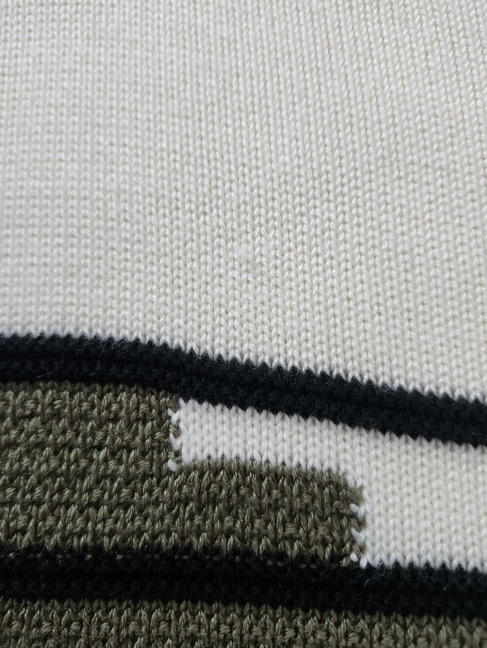 Geometric Block Knit Short Sleeve Top Earth Tone Retro Minimalist Sweater Medium - Picture 8 of 8